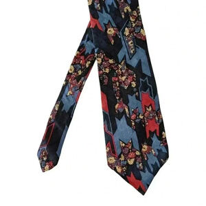 Hanover St 100% Silk Tie Blue/Red Floral